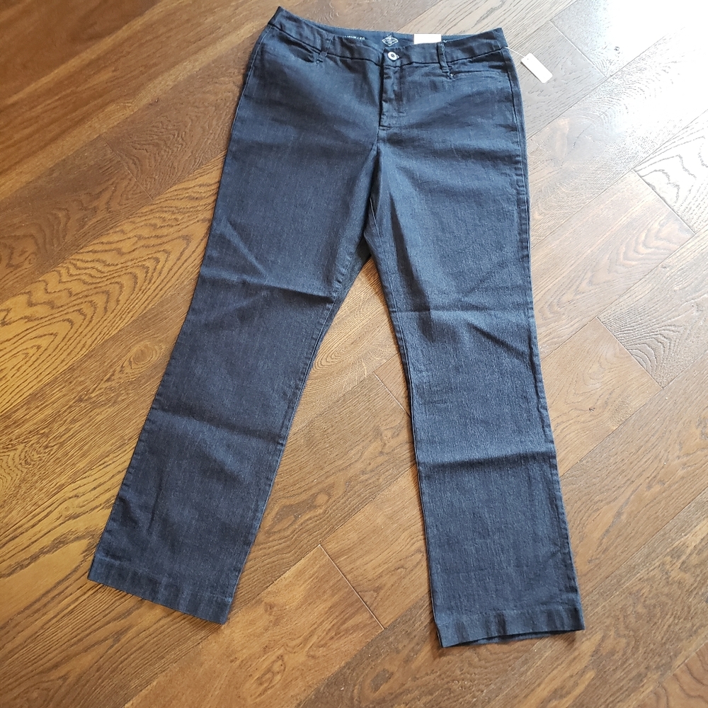 St John's Bay Mid Rise Straight Leg Dark Wash Jean 16 NWT